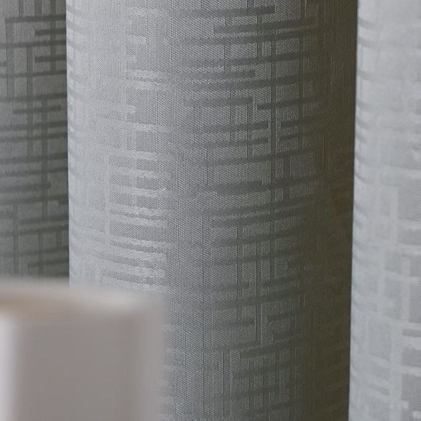 Modern Light Gray Labyrinth Jacquard Curtain Fabrics high quality