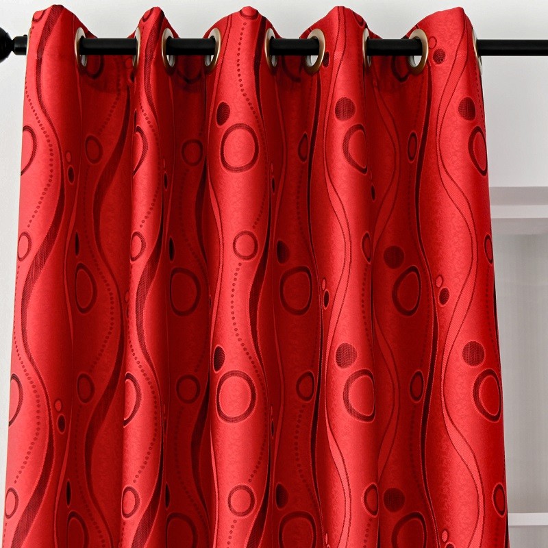Red Cationic Jacquard Curtain best